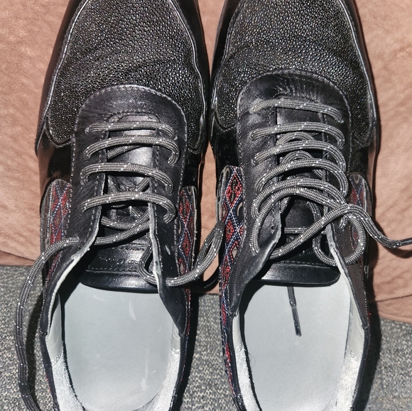 Franco Cuadra Designer Mens Casual Sneaker Shoe Monogram Red Black Sz 30 / 11 - Picture 3 of 12